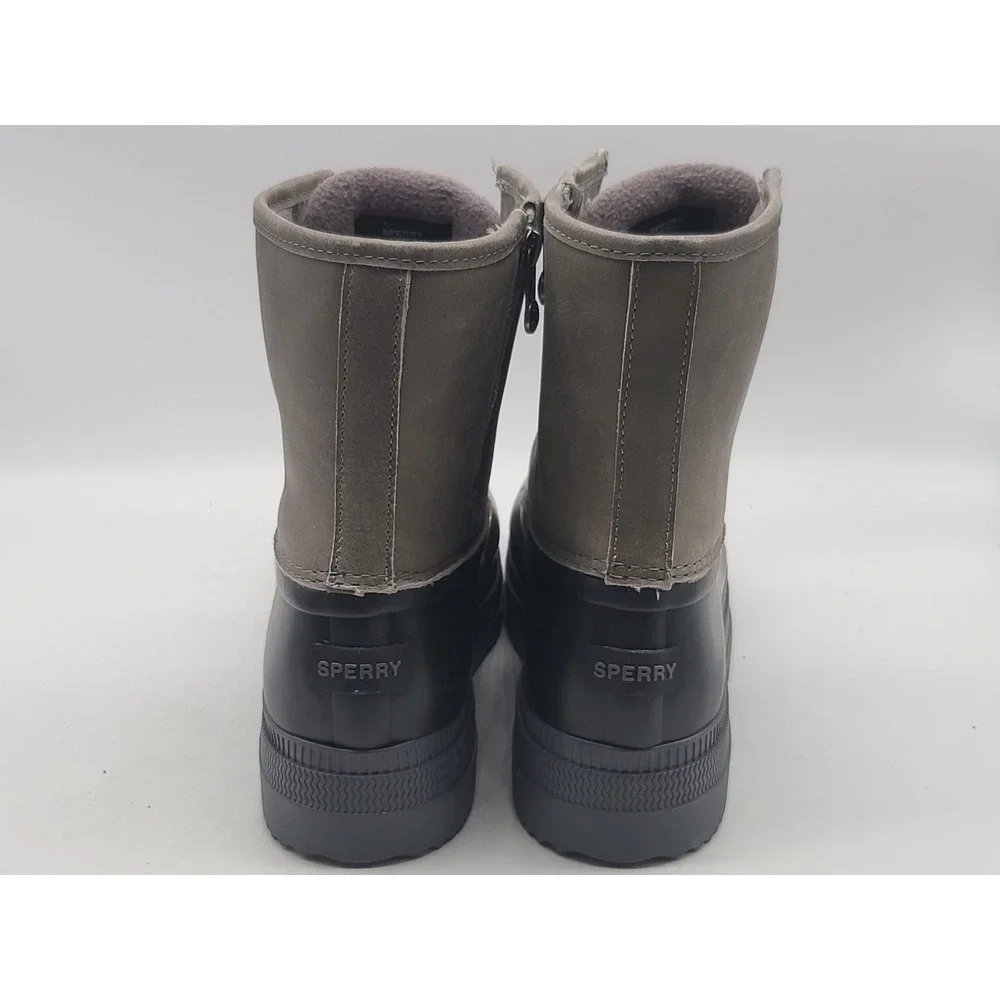 Sperry Saltwater‎ 2.0 Women's Size 8 Grey Black Leather Duck Boots STS88265